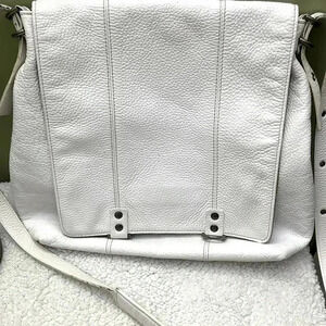 Plinio Visona White Leather Crossbody Bag